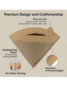 Filtros de café ONIOU V60 02, 100 unidades sin blanquear 2