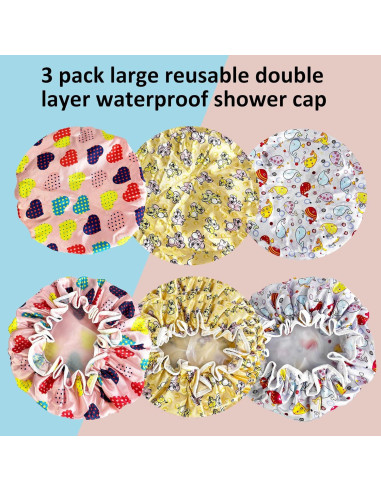 Gorro de Ducha Reutilizable para Niños JZPAMJ - 3 Piezas
