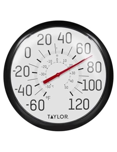 Termómetro de Pared Taylor Grande y Audaz 33.66 cm Negro