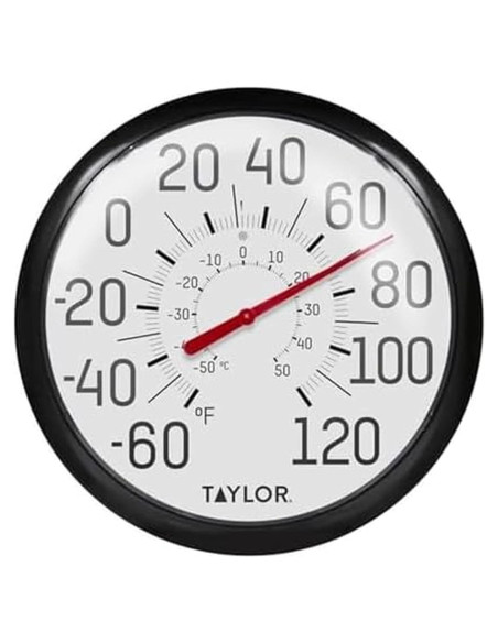 Termómetro de Pared Taylor Grande y Audaz 33.66 cm Negro
