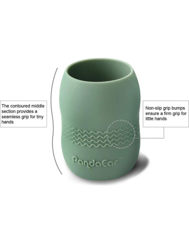 Taza de Silicona para Bebé PandaEar 2 Pack Azul/Verde