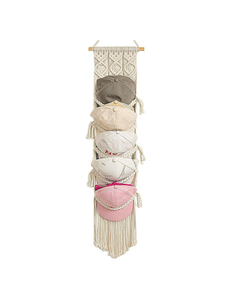 Organizador de Gorras Jontell - Soporte de Macramé Beige