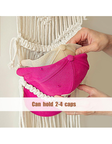 Organizador de Gorras Jontell - Soporte de Macramé Beige