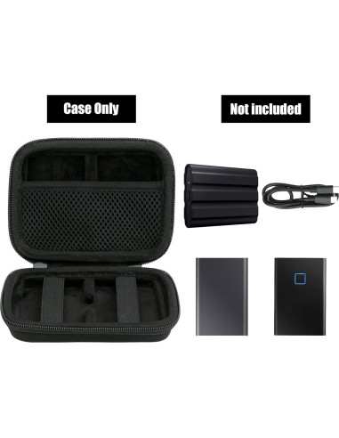 Funda de viaje dura Aenllosi para Samsung T9/T7 Touch SSD negro
