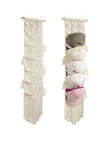 Organizador de Gorras Jontell - Soporte de Macramé Beige