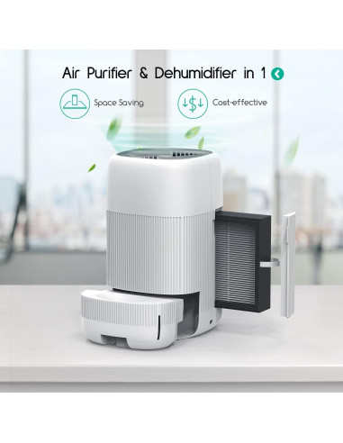 Purificador de Aire y Deshumidificador 2 en 1 Afloia Q10