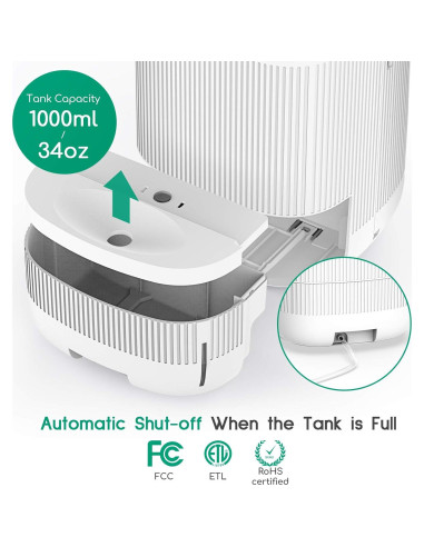 Purificador de Aire y Deshumidificador 2 en 1 Afloia Q10