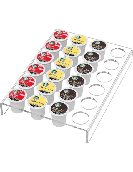 Organizador de Cajones AITEE para 24 K Cups Acrílico Transparente Organizador de Cajones AITEE para 24 K Cups Acrílico Transparente