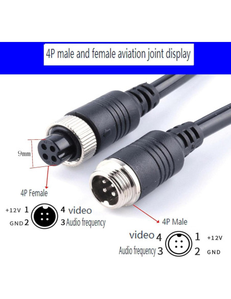 Cable de Extensión de Video de Aviación 4 Pines 1M Lagogia