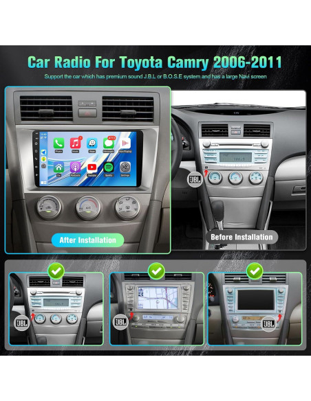 Estéreo de coche Android 13 KuTaiTai para Toyota Camry 2006-2011