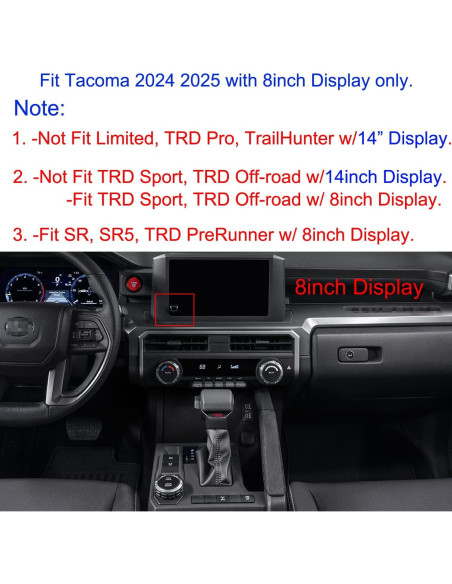 Cubierta de Perilla de Interruptor de Aire Acondicionado BORUIEN para Toyota Tacoma 2024 2025 y 4Runner 2025