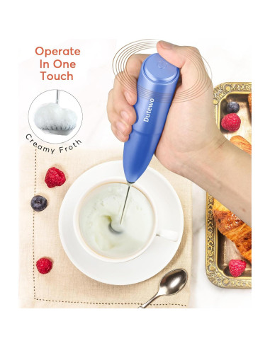 Batidor de Leche Manual Dutewo D-01 Azul 285C para Café