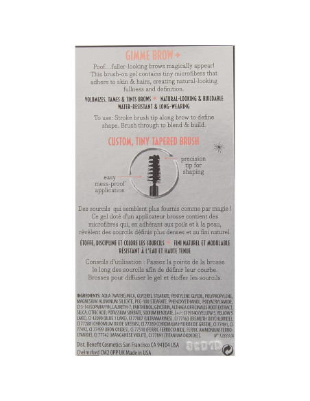 Gel Voluminizador de Cejas Benefit Gimme Brow+ Rubio Claro 3.11 g