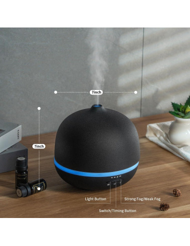 Difusor de Aceite Esencial Wanlola 500ml Cerámica Negra