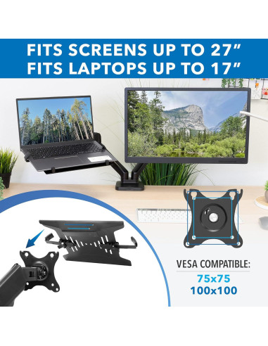 Soporte de Escritorio Ergonómico Mount-It! para Laptop y Monitor