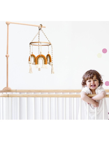 Móvil de Cuna Boho Elyese Hecho a Mano en Algodón Natural