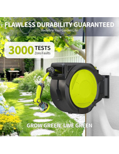 Carrete de Manguera de Jardín LUCKPRO 15.24m Retráctil Pared 2