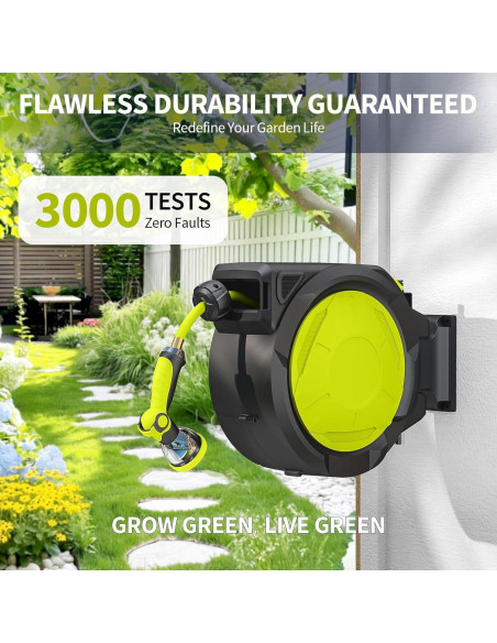 Carrete de Manguera de Jardín LUCKPRO 15.24m Retráctil Pared