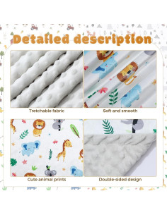 Manta para Bebés Tiamon 4 Pack Doble Capa 76x102 cm Animales 2