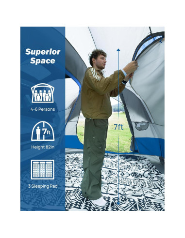 Tienda SUV JOYTUTUS H1201-01020-BL para 6 personas, impermeable