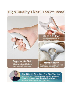 Gua Sha de Acero Inoxidable Lifechill para Masaje y Drenaje Linfático 2