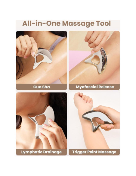 Gua Sha de Acero Inoxidable Lifechill para Masaje y Drenaje Linfático
