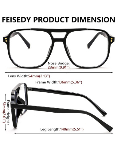 Gafas Anti Luz Azul FEISEDY 2Pack Cuadradas Livianas