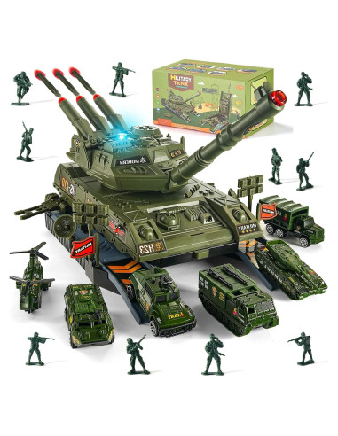 Juego de Tanque Militar Homaisson con Luz y Sonido - 10 Piezas
