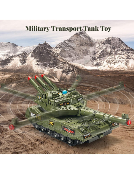 Juego de Tanque Militar Homaisson con Luz y Sonido - 10 Piezas