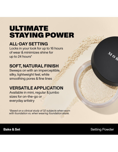 Polvo Fijador Morphe Jumbo Bake & Set 17.6 g Rosa Iluminador