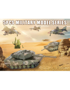 Juego de 5 Juguetes de Tanque y Aviones Crelloci Camuflaje 2