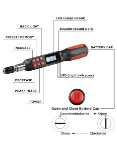 Destornillador de Par Digital KAIFNT K551 5-85 in-lbs 0.56-9.65 Nm 2