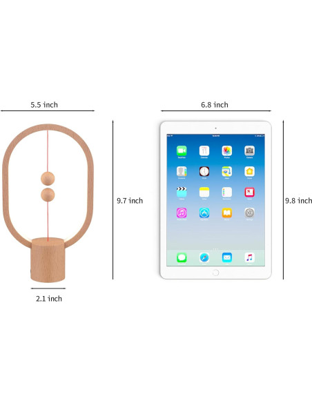 Lámpara de Mesa LED Magnética YONGJUNLI Madera 24.64cm