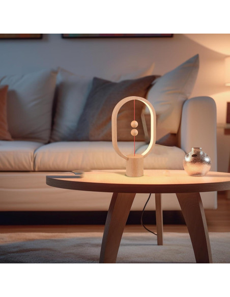 Lámpara de Mesa LED Magnética YONGJUNLI Madera 24.64cm