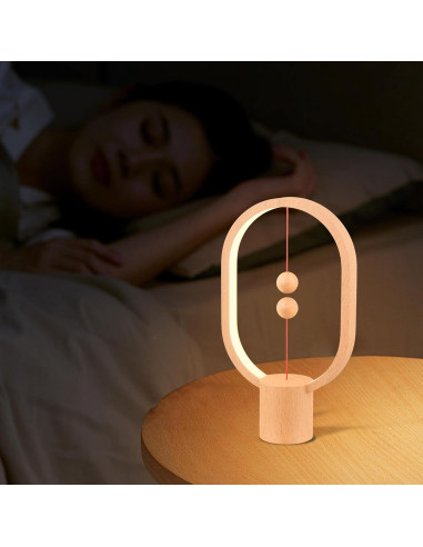 Lámpara de Mesa LED Magnética YONGJUNLI Madera 24.64cm