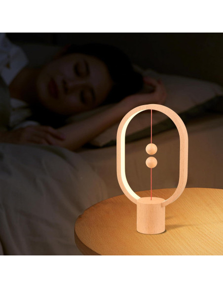 Lámpara de Mesa LED Magnética YONGJUNLI Madera 24.64cm