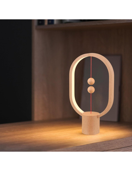 Lámpara de Mesa LED Magnética YONGJUNLI Madera 24.64cm