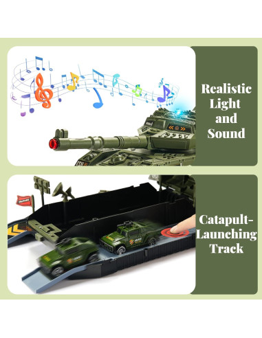 Juego de Tanque Militar Homaisson con Luz y Sonido - 10 Piezas