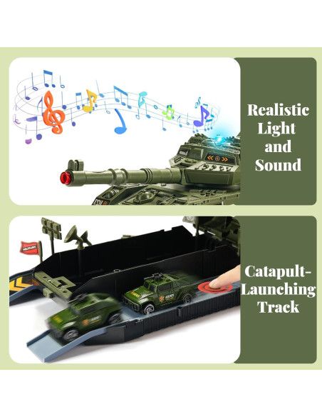 Juego de Tanque Militar Homaisson con Luz y Sonido - 10 Piezas