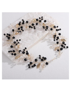 Vínculo de cabello Lenjicons con cuentas de strass negro