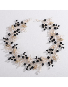 Vínculo de cabello Lenjicons con cuentas de strass negro 2