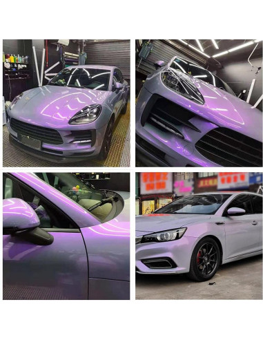 Vinilo Chameleon Brillante ATMOMO 152 cm x 10 cm Gris a Púrpura