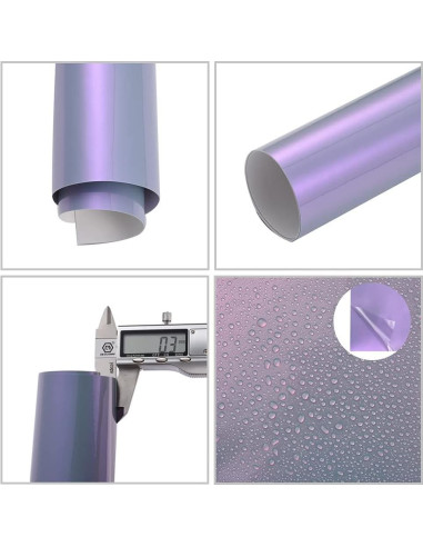 Vinilo Chameleon Brillante ATMOMO 152 cm x 10 cm Gris a Púrpura