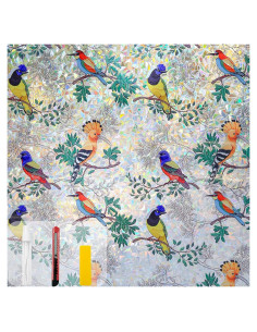 Película de Ventana Privacidad COUNTEWOL Pájaro Colorido 44.5x199.4cm
