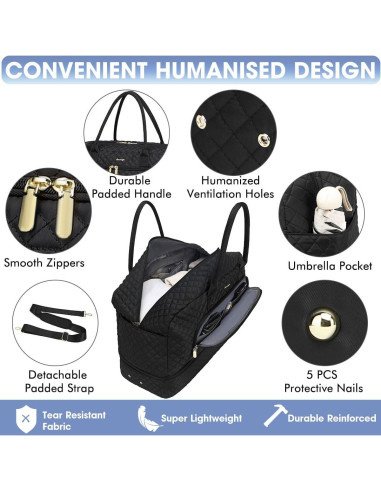 Bolsa de viaje grande para mujeres LP13 negra 35L 52x21x32cm