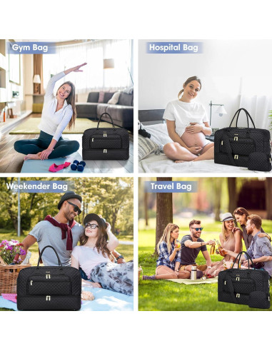 Bolsa de viaje grande para mujeres LP13 negra 35L 52x21x32cm