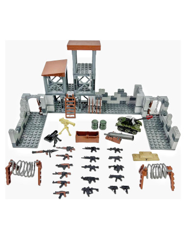 Juego de Bloques de Construcción Militar Lekaka 1224 - Fortaleza y Tanque