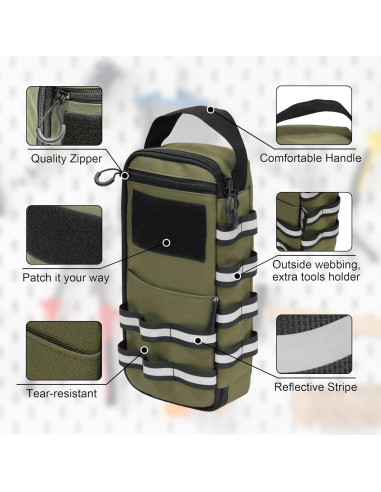 Bolsa de Herramientas Táctica JLDTOP Verde Militar 32.5x14.2cm