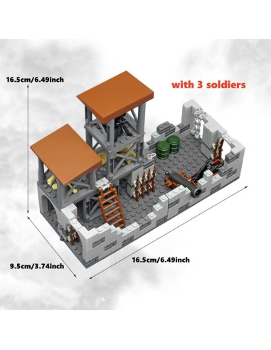 Juego de Bloques de Construcción Militar Lekaka 1224 - Fortaleza y Tanque