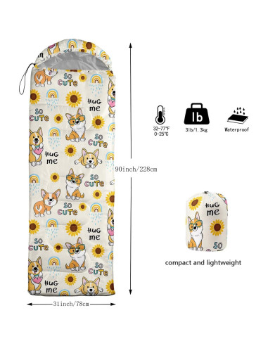 Saco de Dormir Camping XYNHML 0-25C Impermeable 1 Persona